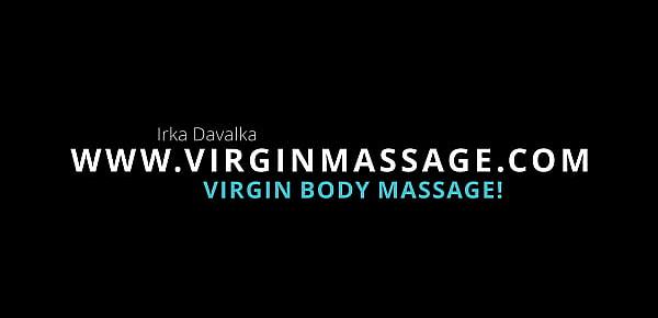  Russian horny virgin babe Irka Davalka massaged